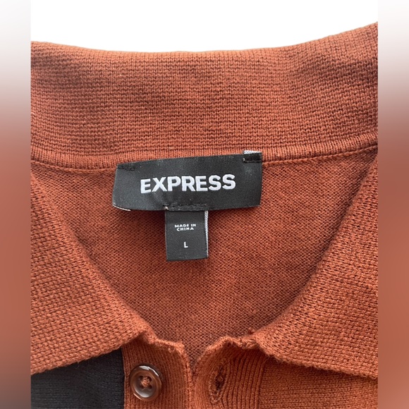 Express Multi Striped Short Sleeve Polo Sweater - Picture 4 of 11